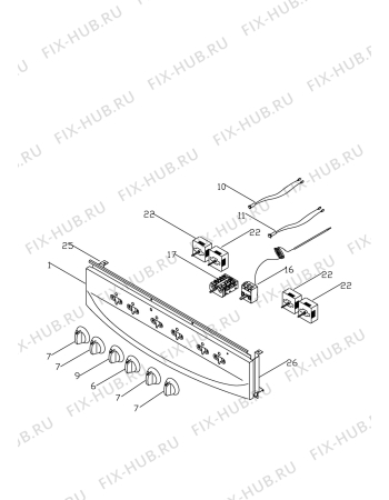 Взрыв-схема плиты (духовки) Voss Electrolux ELK4652-HV - Схема узла Command panel 037